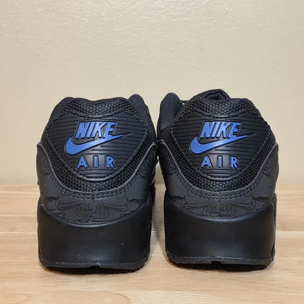 Nike Air Max 90 Black Reflective Blue DZ4504-001 Men's Size 11.5